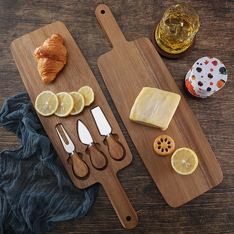 Juego completo de herramientas para queso, 3 cuchillos y tablero de madera, Kit todo en uno para amantes del queso, regalo para inauguración de la casa o celebración navideña