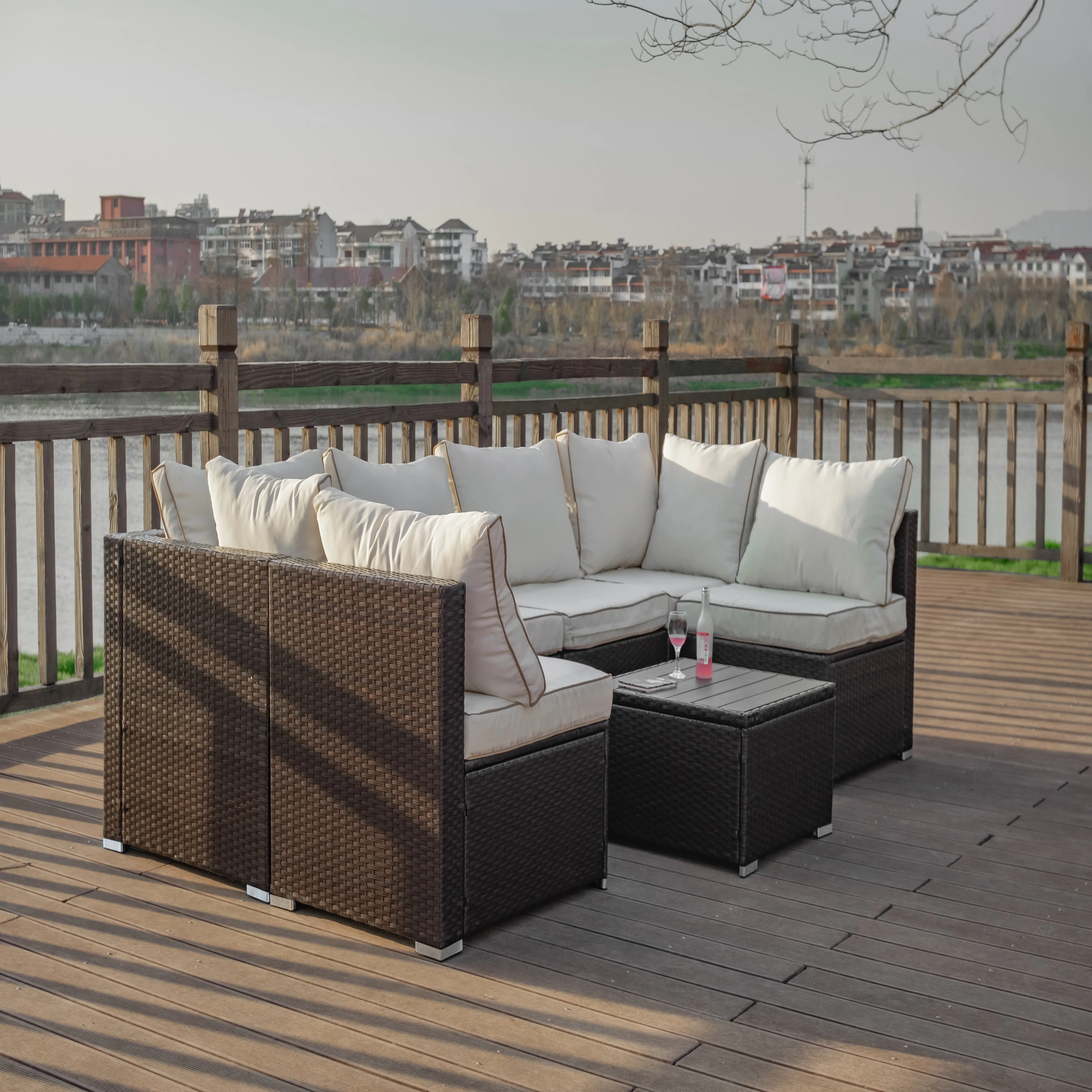 

Courtyard Cube Set Garden Chair Tea Table Sets Patio Rattan Wicker Chairs And Table