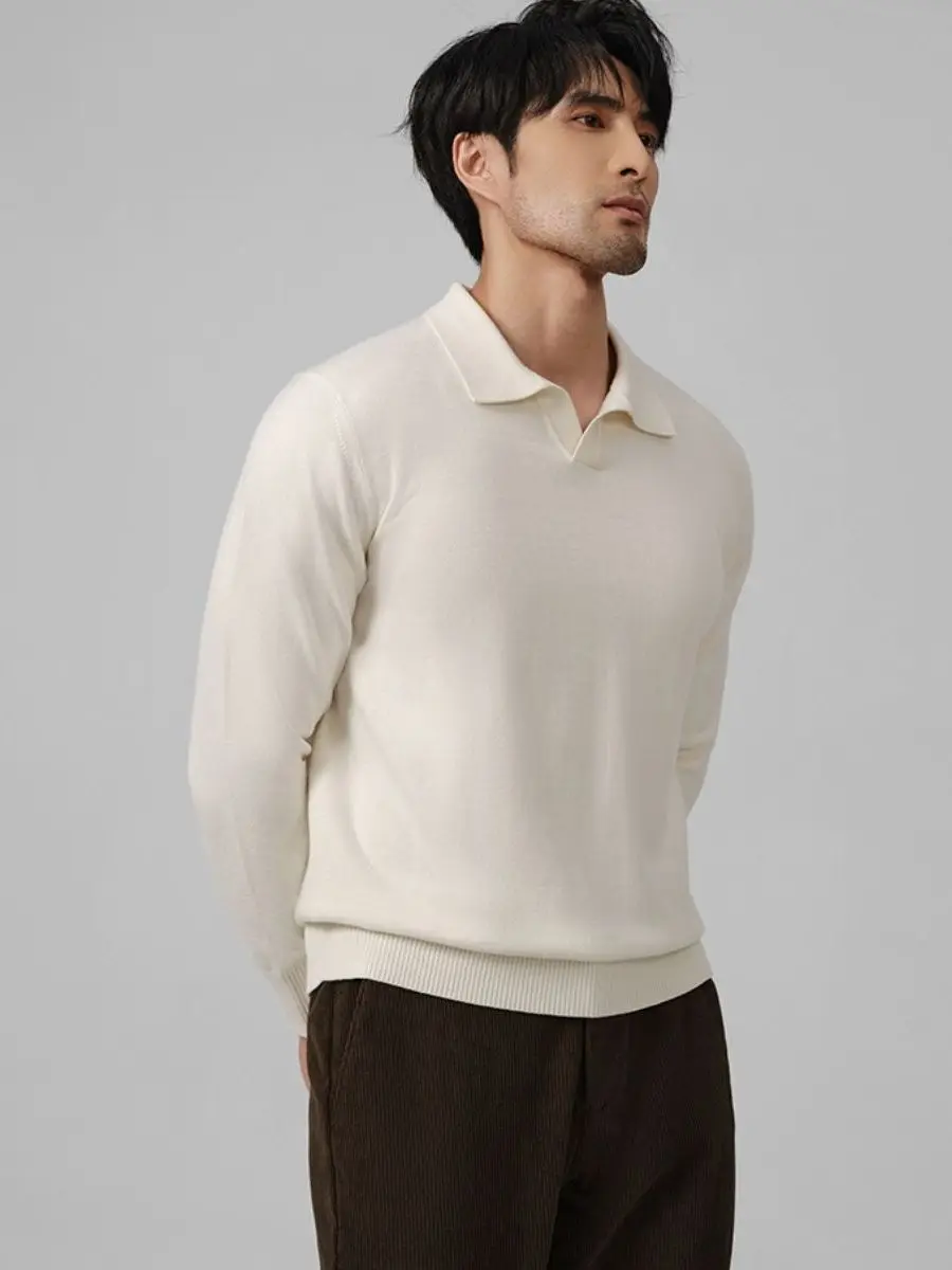 سترة محبوكة من Ele Italian-Sle مع غطاء محرك السيارة للرجال والنساء لخريف وشتاء ثي دافئ بياقة مقلوبة مقاس كبير #4