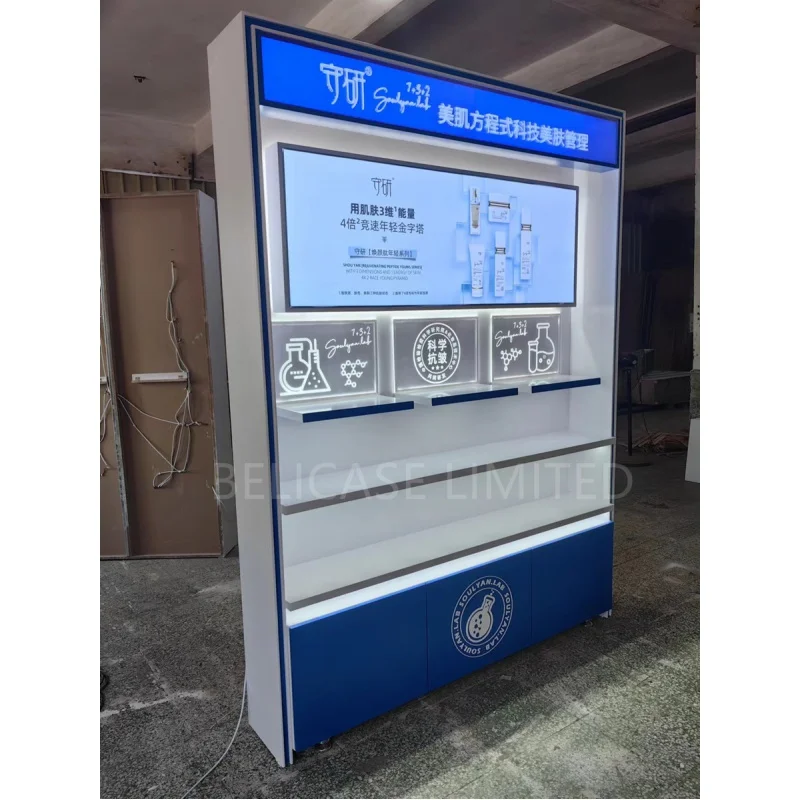 custom，Shop Supply For Cosmetics Display Cabinet Showcase Beauty Of Modern Type Shopping Mall Showcase Shelves