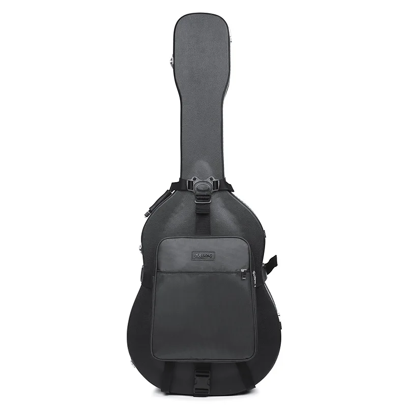 Guitar Box Strap Backpack Auxiliary Case Black Acoustic Electric Bass Convenience Easy Carry Light Hard Soft Travel