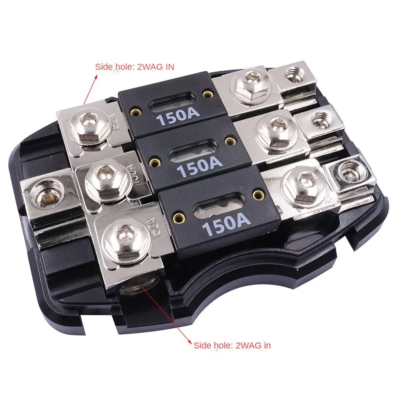 Car Audio Fuse Holder Car Audio Modification Power Distribution Fuses Box Power Splitting 0 Ga In 4 Ga Out 3x150A