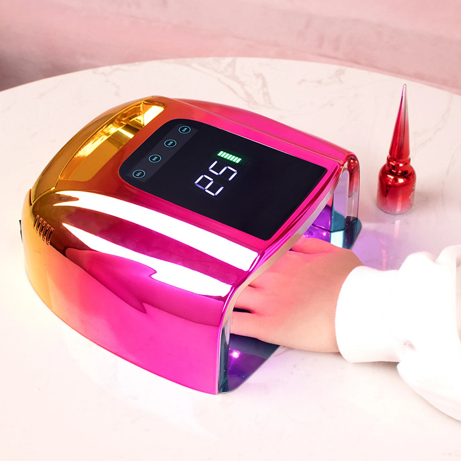 

Cordless UV LED Nail Lamp 96W Rechargeable Nail Dryer Wireless Quick Dry All Nail Gel Polish Professional Home & Salon