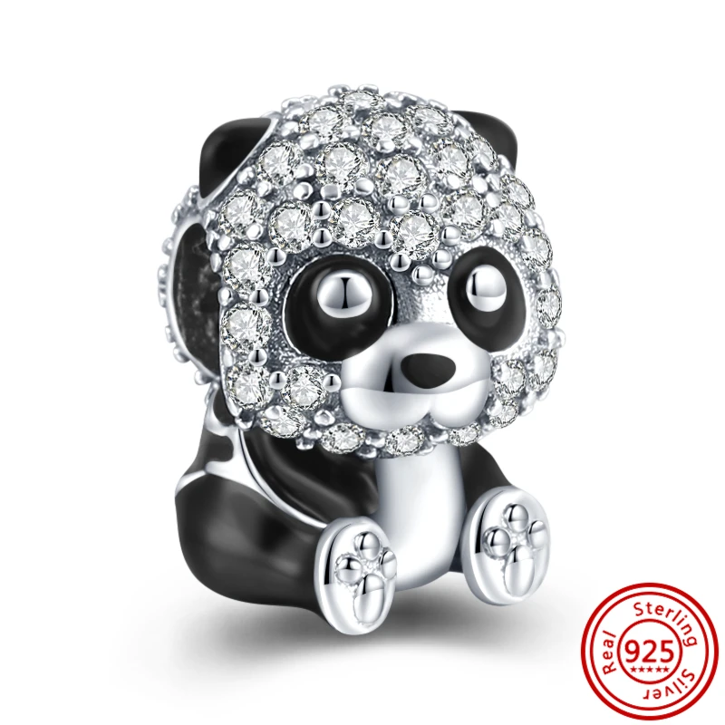 Fit originale Pandora Charms bracciale donna fai da te fare gioielli regali 2023 nuovo 925 Sterling Silver Panda Bear Series Fashion Beads