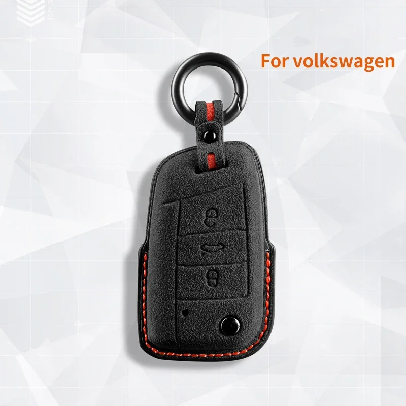 

Top Suede Car Key Case Cover for VW Volkswagen Golf 7 MK7 Tiguan MK2 T-roc T-cross Skoda Octavia Kodiaq Karoq Seat Ateca Leon