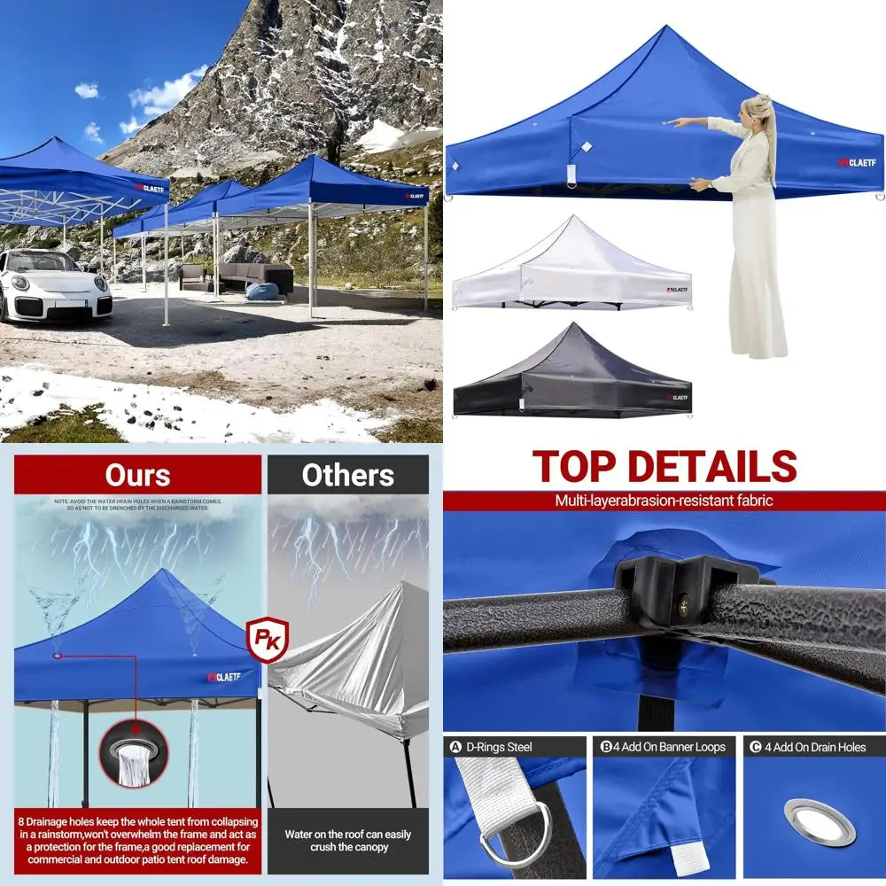 

Blue 10x10 Replacement Canopy Top for Outdoor Pop-Up Tents, Suitable for Garden, Patio, Pavilion, and Sun Shade