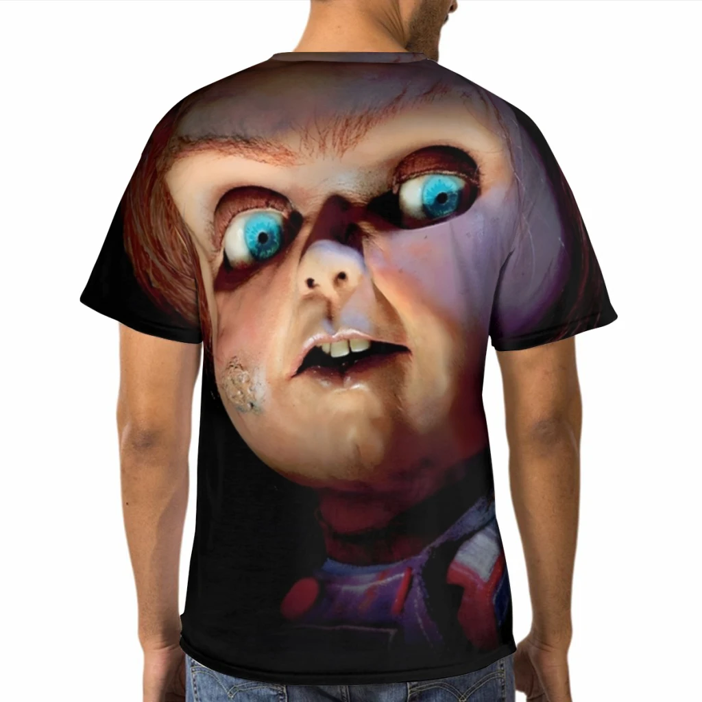 Child's Play Chucky Horror  Movie Men Retro Short-Sleeved Polyester T-Shirts Harajuku 3D Printed O-Neck TShirt Streetwear