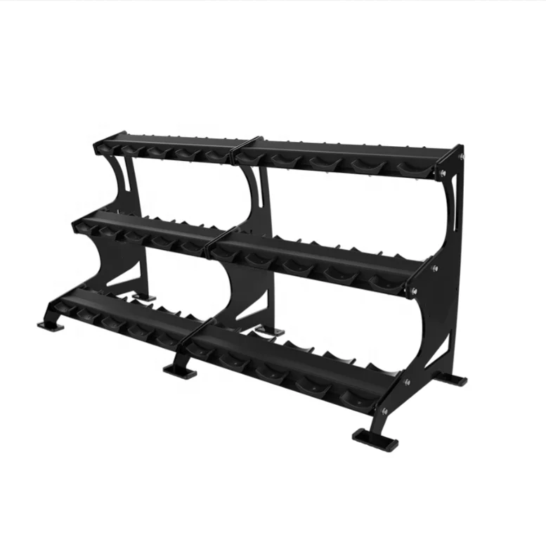 

Factory Price Commercial Gym Fitness Equipment Power Storage Rack 3 Tier 15 Pair Dumbbell Rack