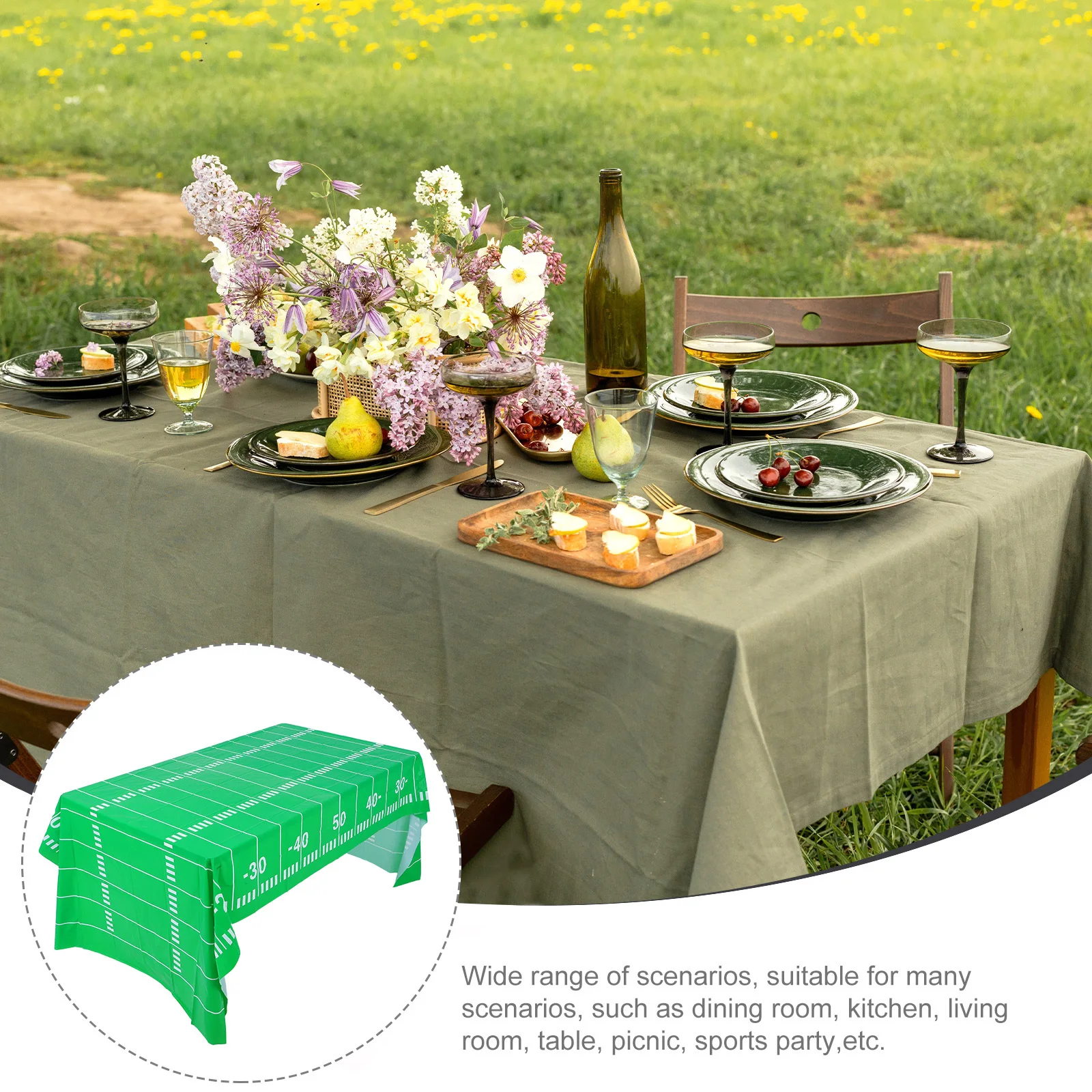 

1 шт., скатерть для вечеринки, 137X274 см, тема для футбола, регби, водонепроницаемая, одноразовая, для спортивных вечеринок, дня рождения, игрового дня