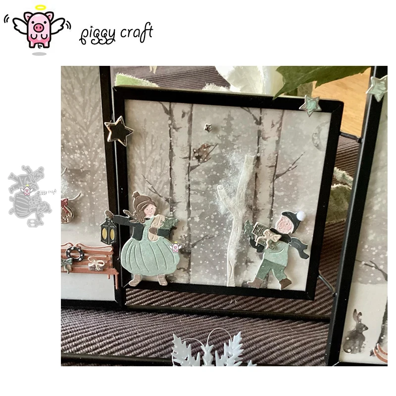 Piggy Craft metalowe matryce do wycinania matryce do wycinania prezent świąteczny dla dzieci papier do scrapbookingu nóż rzemieślniczy forma ostrze