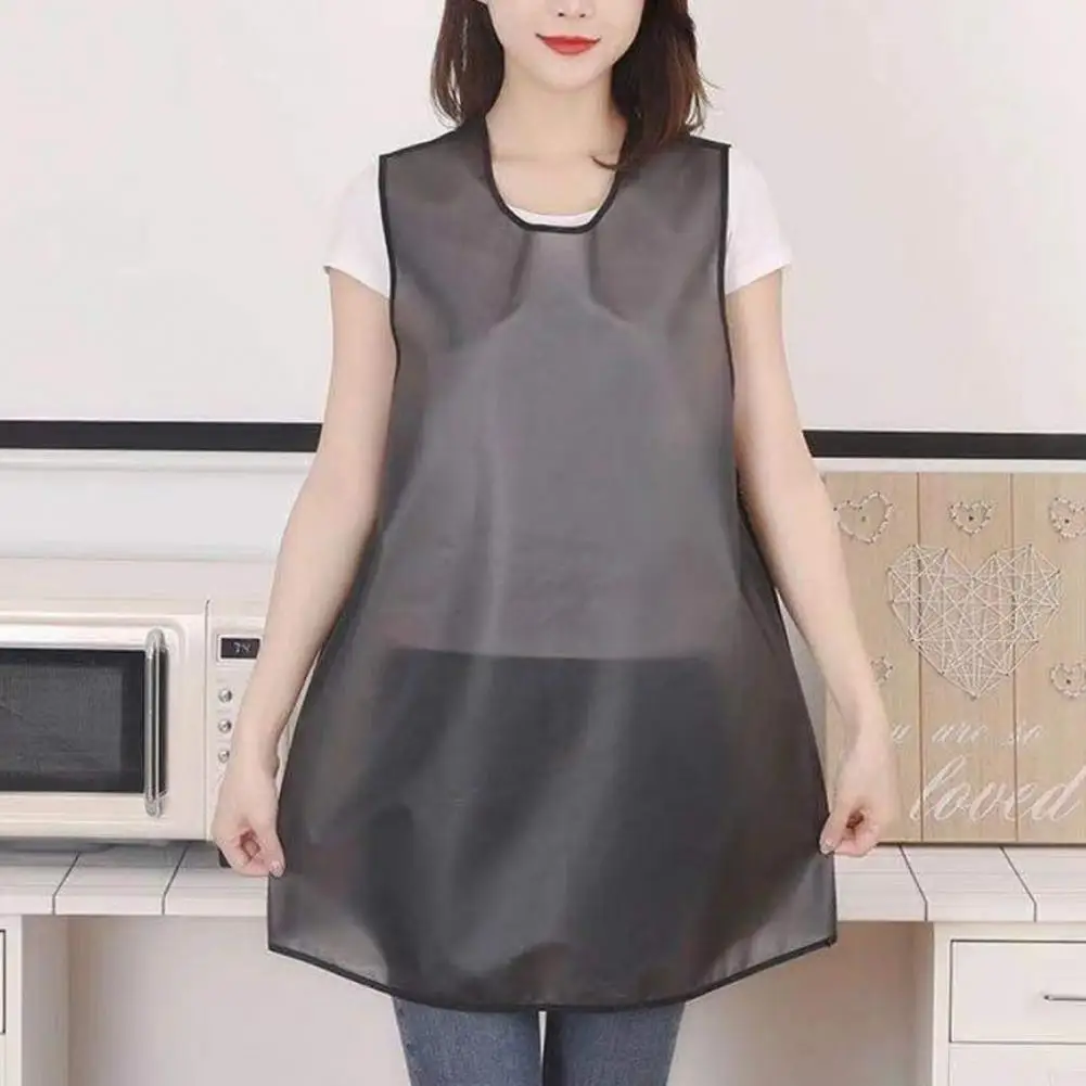 80/100cm Apron Single/Dual Layer With Fastener Tape Fixation Back Mesh Design Waterproof Oilproof Breathable Sleeveless Apron