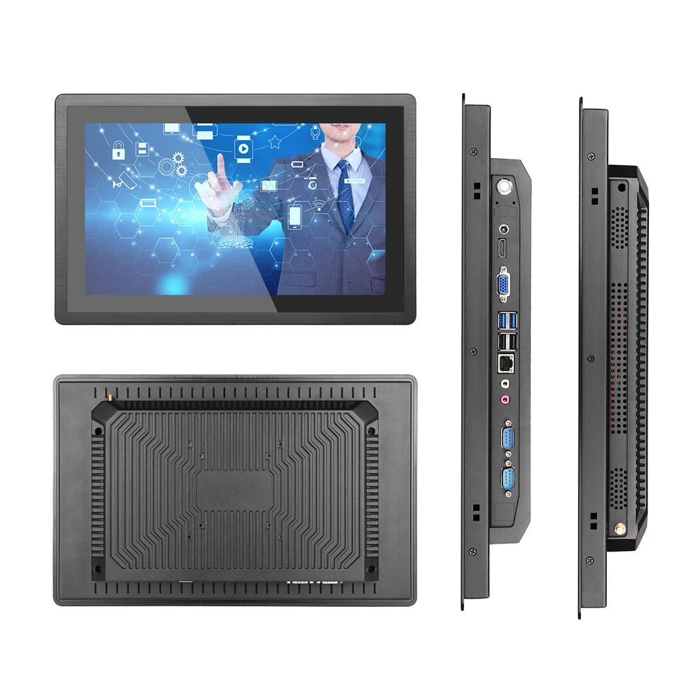 ZXY Industrial Touch Panel PC Panel Mount Embedded Ipc 15.6/18.5/21.5 Inch Fanless IP65 Waterproof 500nits  I7 CPU Linux Compute