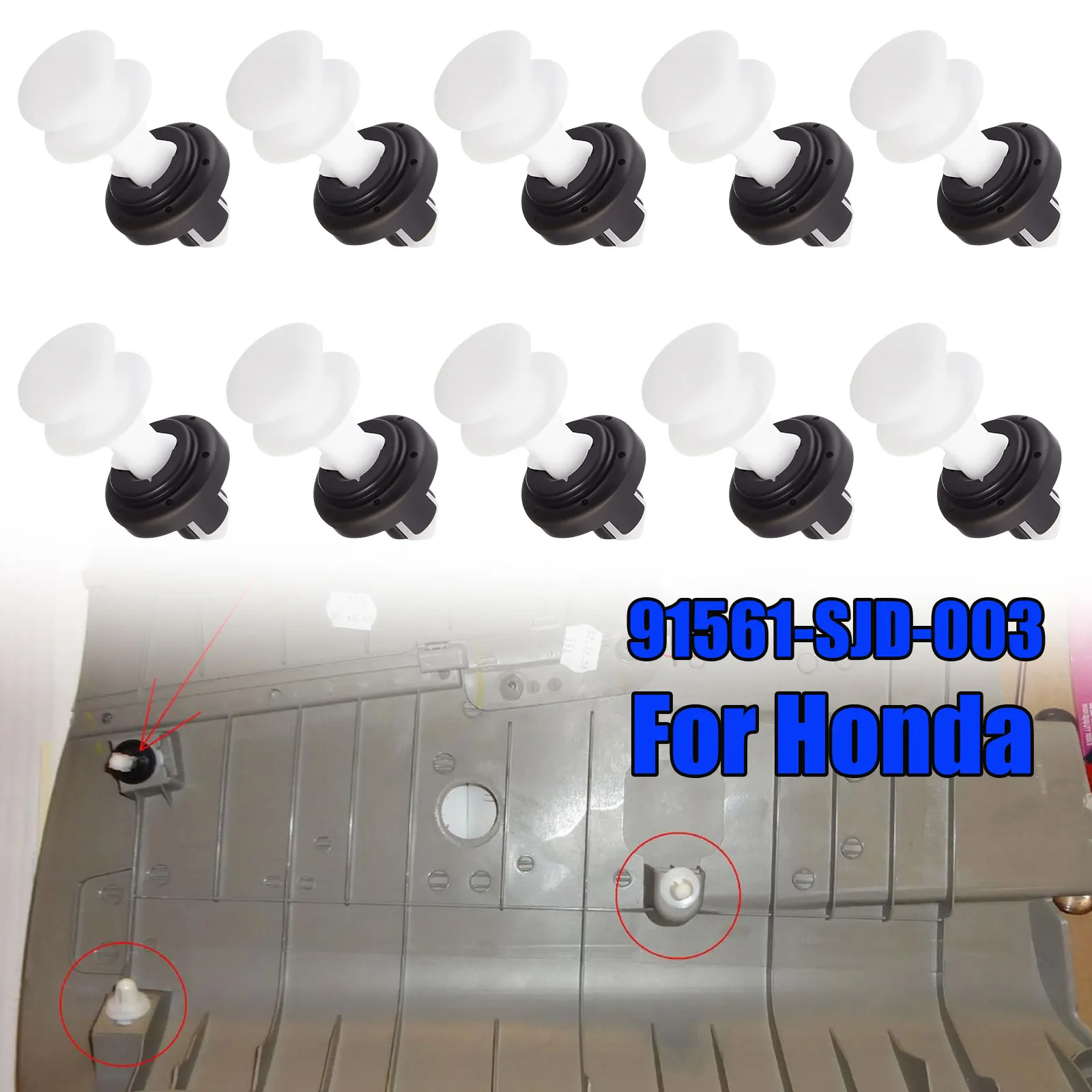 

Зажим для панели отделки передней стойки, зажимы для внутренней отделки стойки для Honda 91561-SJD-003 Civic Clarity CR-V Fit Pilot Acura RL MDX RDX