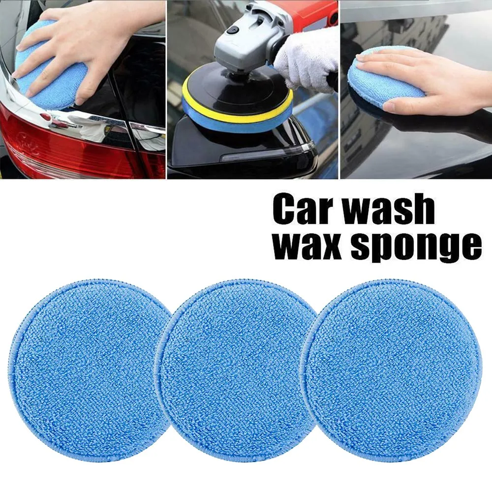 

Effective Car Cleaning Tool Microfibre Foam Sponge Polish Wax Applicator Pads 3 Pack for Car Home & Boat Cleaning