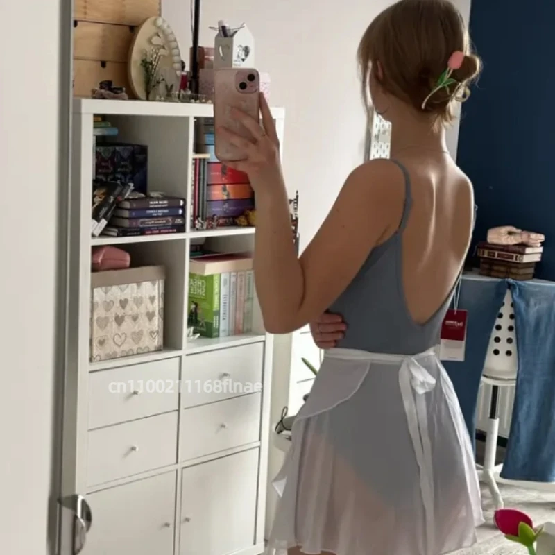 발레 댄스 드레스 체조 드레스 여성 성인 예술 시험용 스트랩 하이 힙 바디 드레스 허리 보정 스트랩 가슴 패드 포함