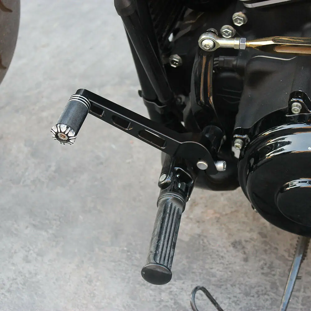 Black Aluminum CNC-Cut Shift Lever For Harley Dyna Super Glide FXD Breakout Fat Bob
