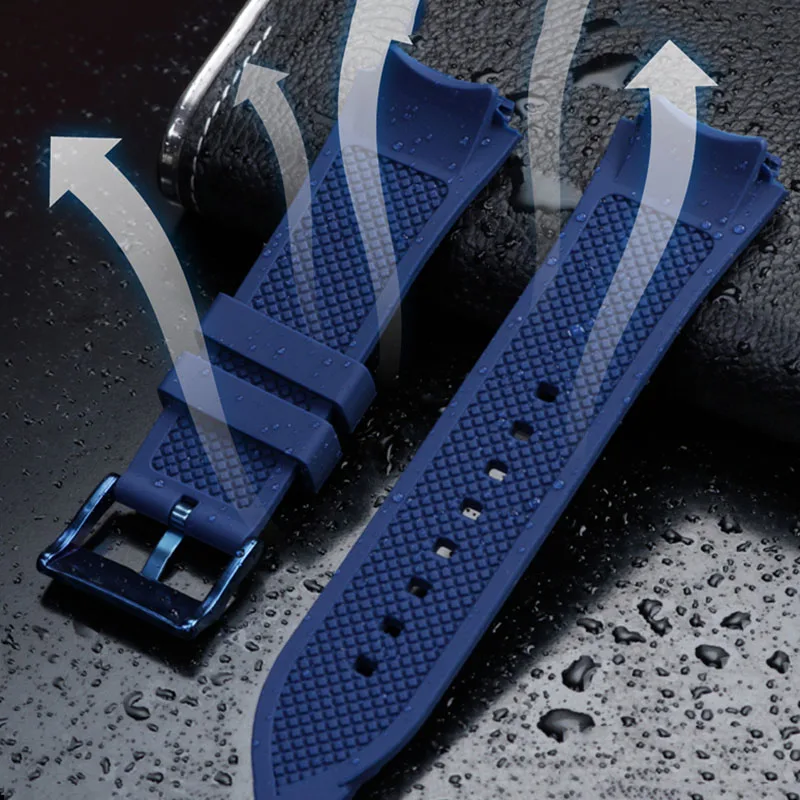 Correa de goma para reloj GUESS W0247G3 W0040G3 W0040G7 GC, pulsera de silicona azul, 22mm