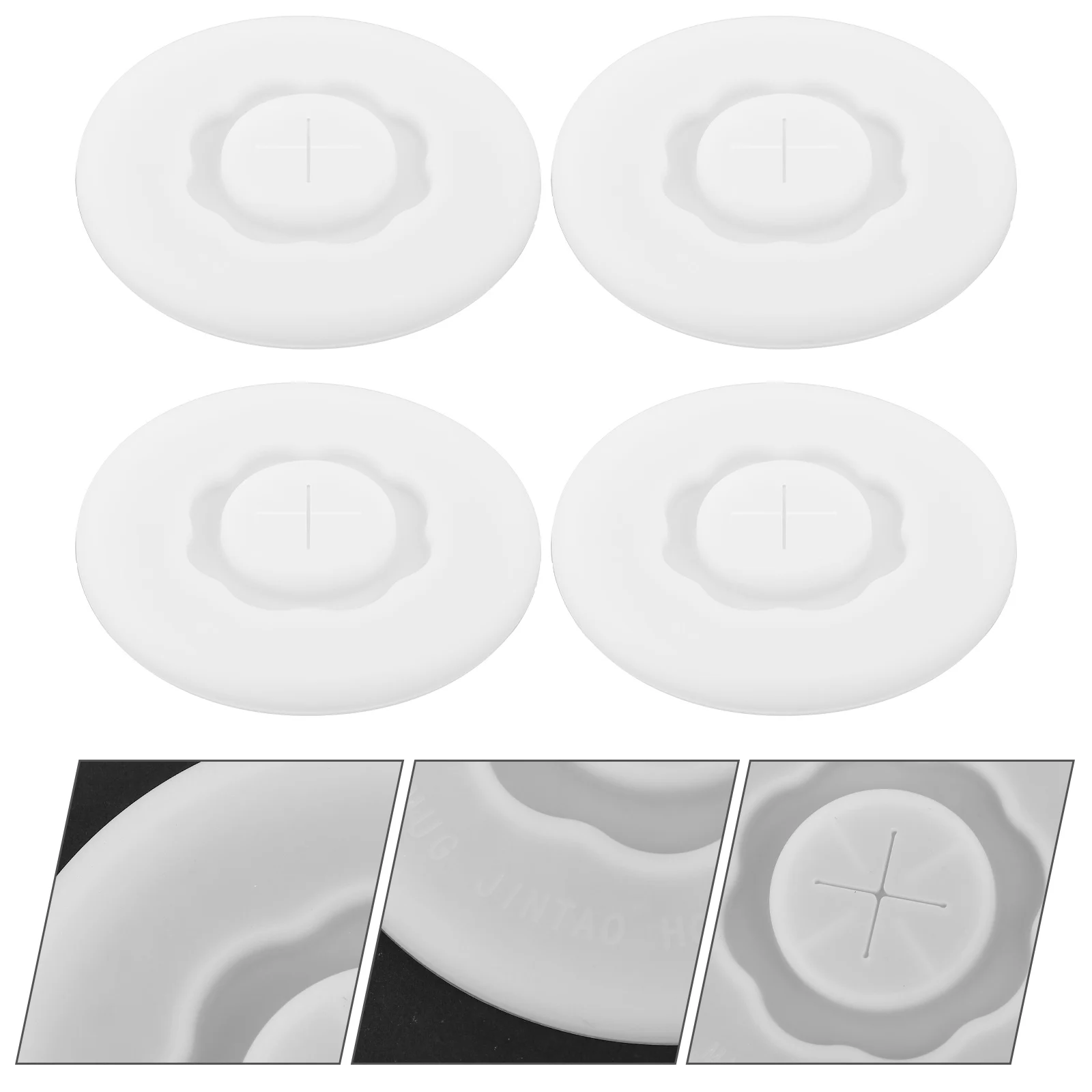 

4 Pcs Mug Lid Lid 90mm Diameter Straw Silicone Lids Hole Food Grade Soft Cover for Coffee TeaReusable Easy Clean