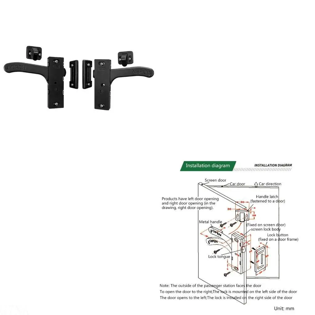 

G7NA Anti-scratch Screen Door for Latch Handle with Screws High Hardness RV Trailer Entry Door Lock Screen Door Parts
