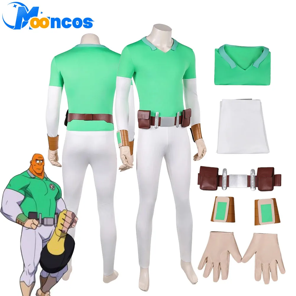 

Stone Man Cosplay Anime Invincible Costume Men Fantasia Tops Pants Gloves Belt Wristband Set Male Halloween Carnival Party Suit
