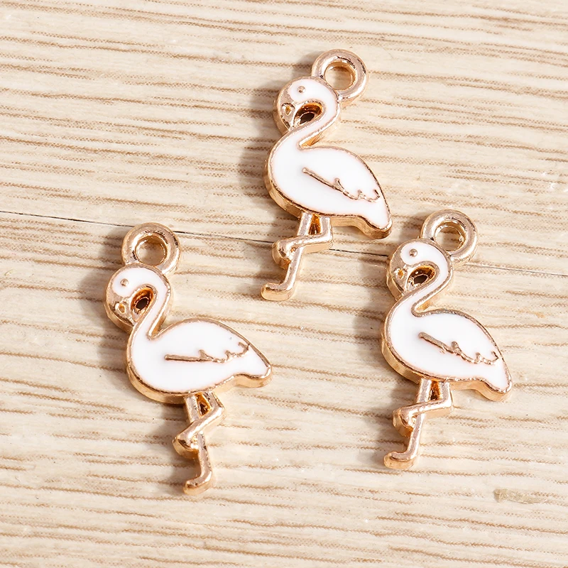 Tusember 10 Stück niedliche Tier-Emaille-Anhänger mit Tauben-, Flamingo- und Eichhörnchenmotiv für Schmuckherstellung, Zubehör, handgefertigte Ohrringe, Armbänder – Detail 13