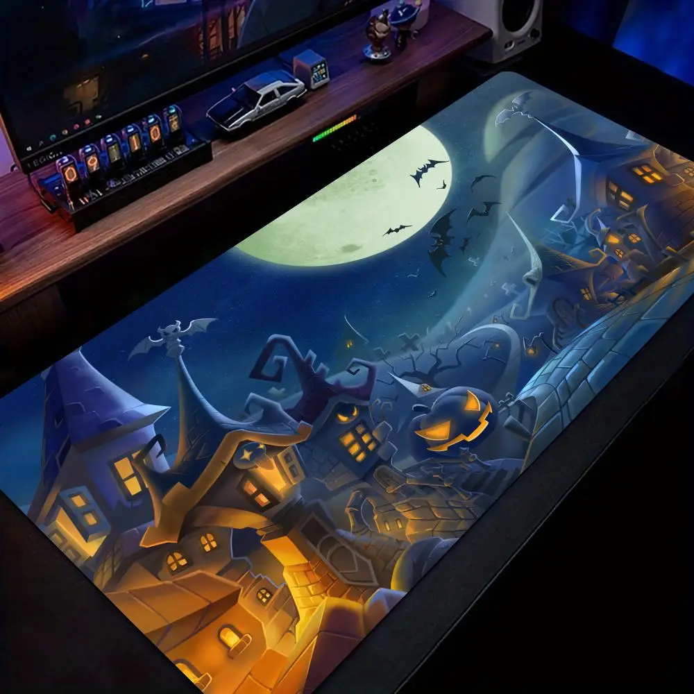 Halloween Pumpkin theme Mouse Pad Desk Mat gaming mats rubber anti-slip Durable pc accessories keypad Extended mouse pads rug