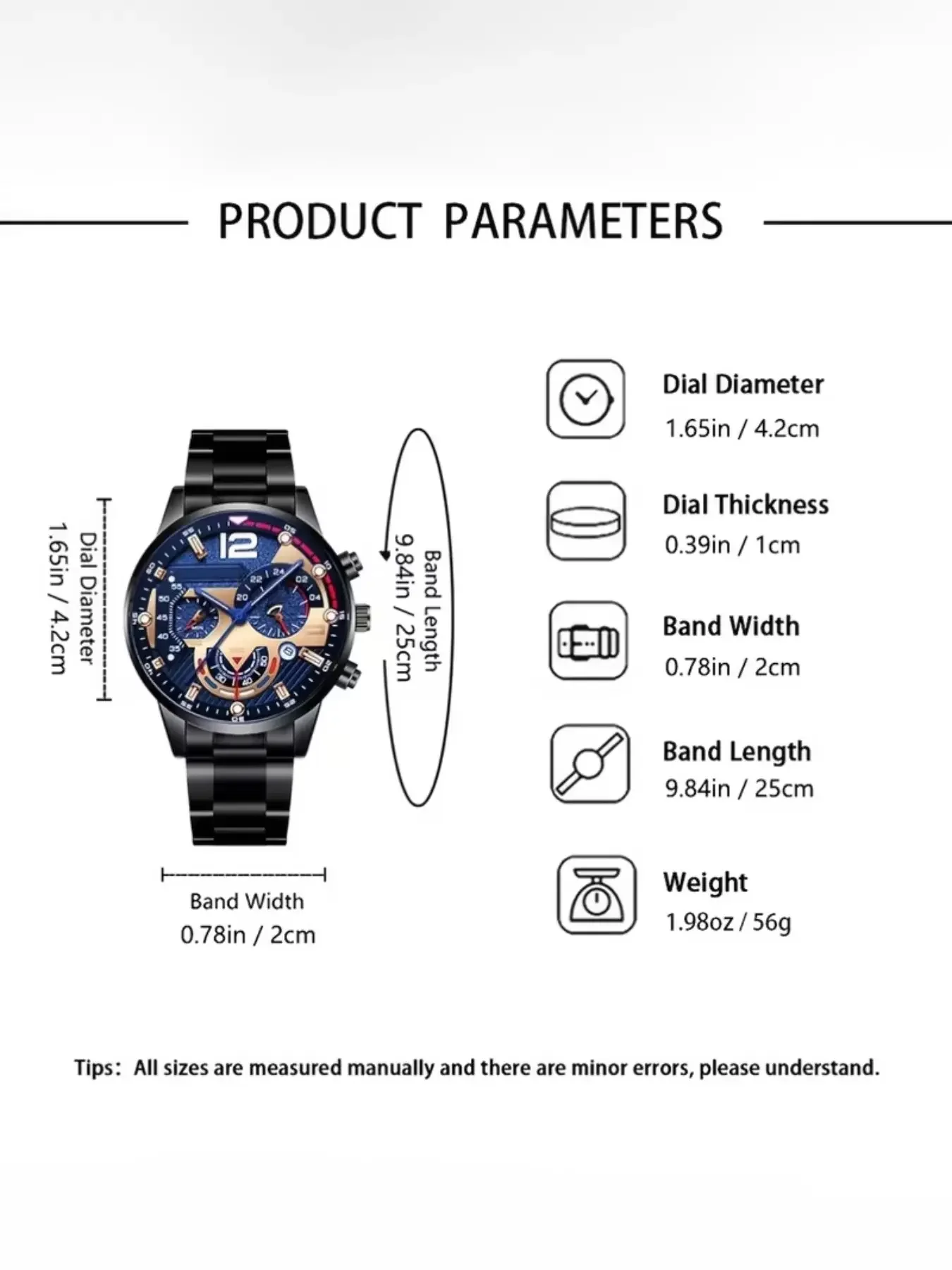 Fashion Men 3Pcs Gift Set Big Dial Chronograph Watch Sunglasses Writing Pen Male Anniversary Christmas Gift