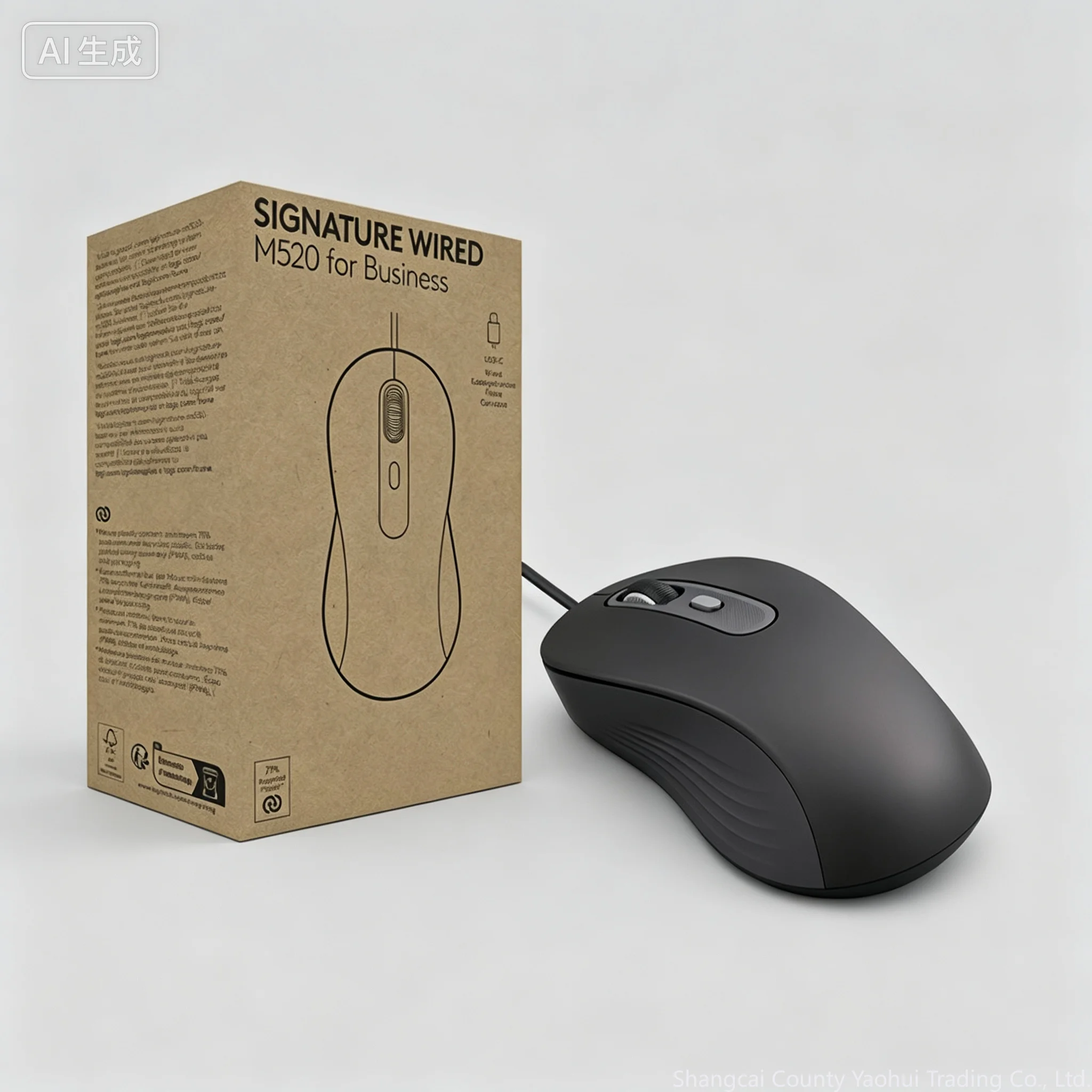 For Logitech m520 wired office silent mouse usb-c interface