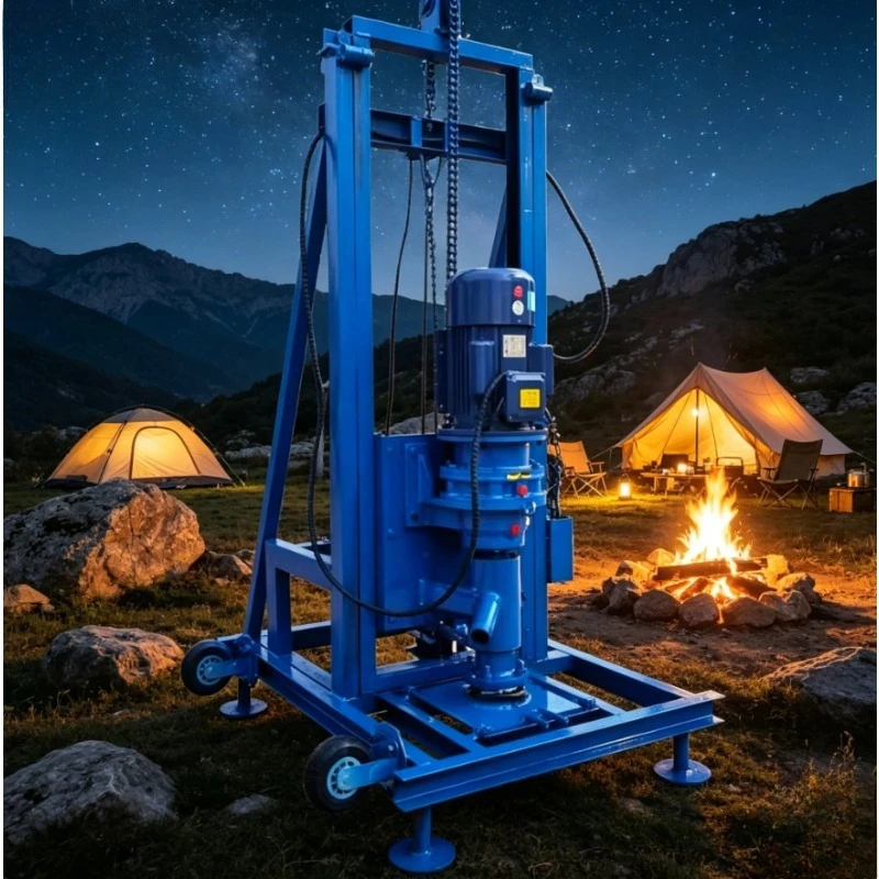 Factory High-Performance Customized Color 4kw Small Electric Water Well Machine Borehole Rotary Drilling Rig With Folding Frame