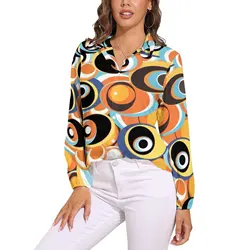 Camicetta allentata bohémien hippie anni '60 anni '70 Hippie Flower Power Camicette oversize moda coreana Camicia estetica femminile Top con stampa estiva