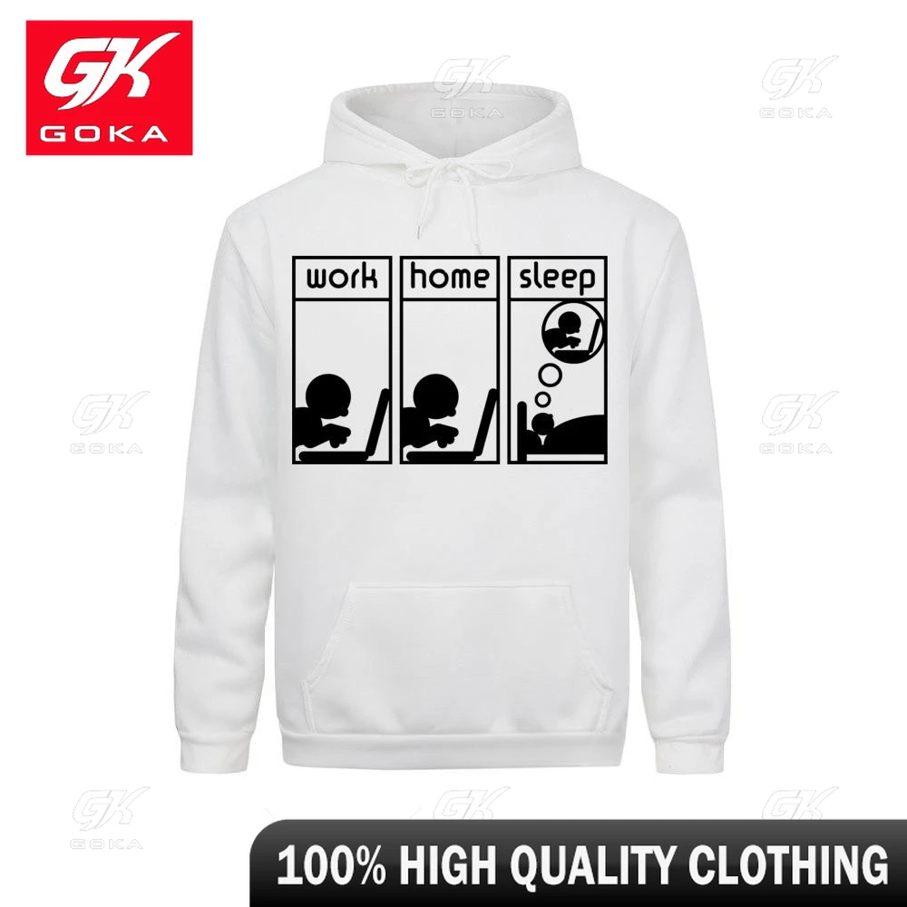 Custom Printed Work Home Sleep Computer Nerd Gift Funny Sweatshirts Men's casual cool Costume Hoodie Winter Hoody Unisex hoodies