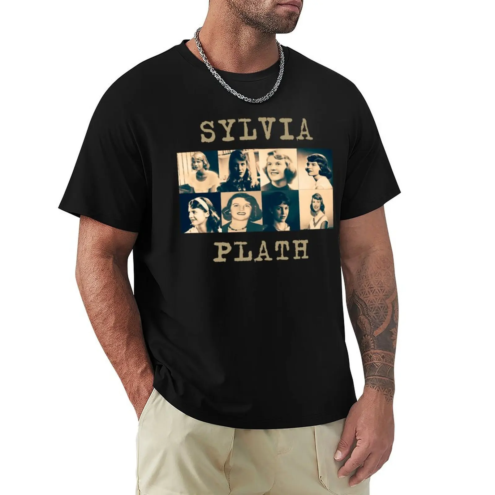 

Sylvia Plath T-Shirt T-Shirt vintage clothes new edition mens plain t shirts