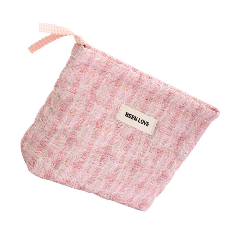 Quilted Makeup Bag for Women Aesthetic Cosmetic Bag Aesthetic Wash Bag Large Capacity Toiletry Bag Travel Organisers Bag