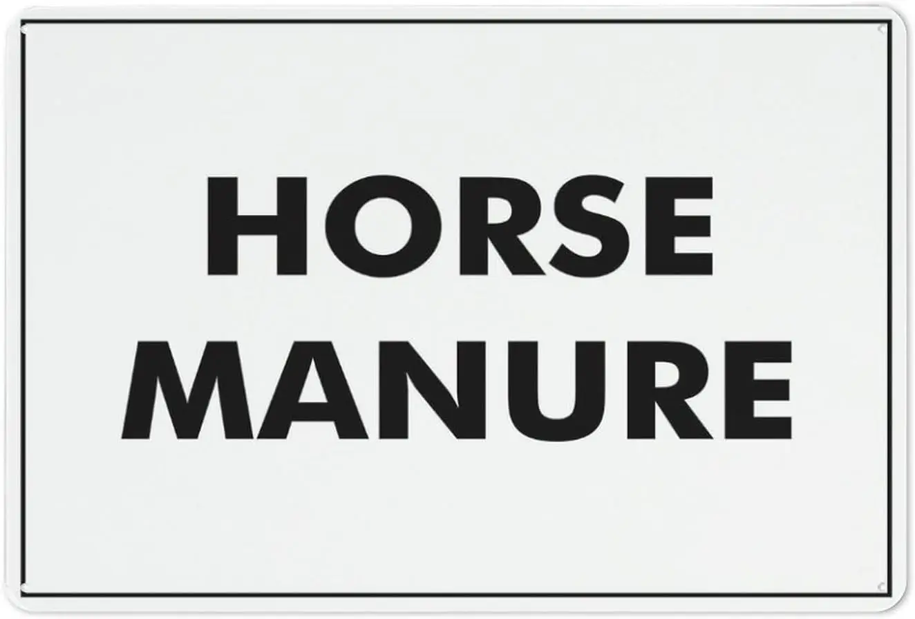 Y1,Horse Manure Sign  Reflective Aluminum Metal Warning Signage With Symbol For Indoor Outdoor Use