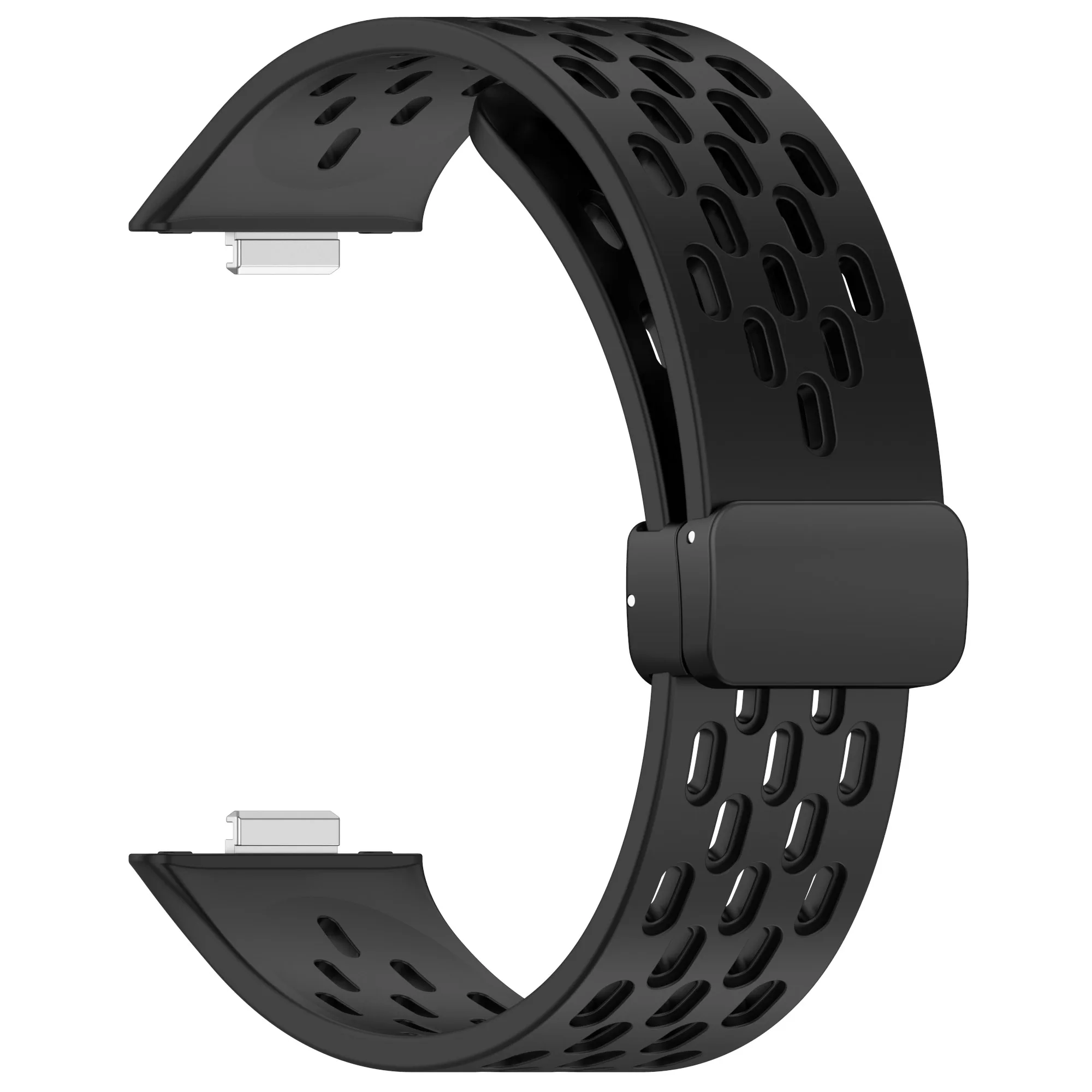 Bracelet magnétique pliable pour montre Huawei, bracelet perforé, respirant, gel de pton, accessoires de bracelet de montre, Fit3