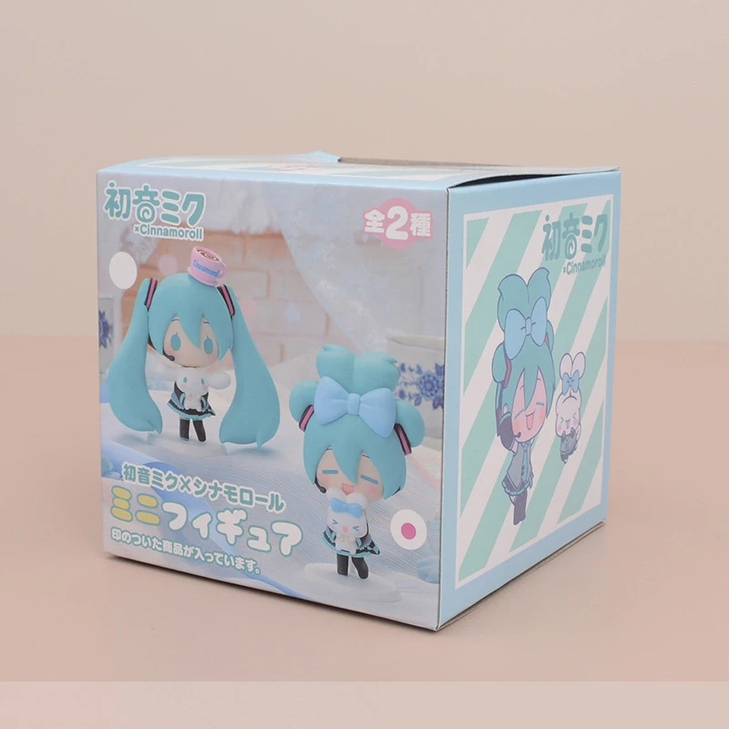 Hatsune Miku Anime Figure Miku With Cinnamoroll Figure Cute Statue Collection PVC Model Q Doll Decoration Toys Birthday Gifts