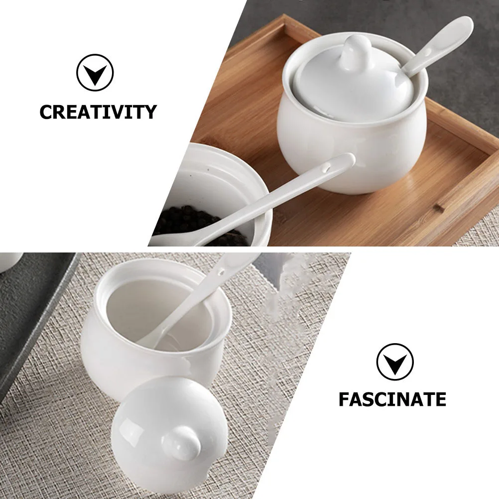 

1 Set Ceramic Seasoning Jar Kitchen Salt Container Pepper Spice Canister Home Use Decorative Ceramic Spice Holder