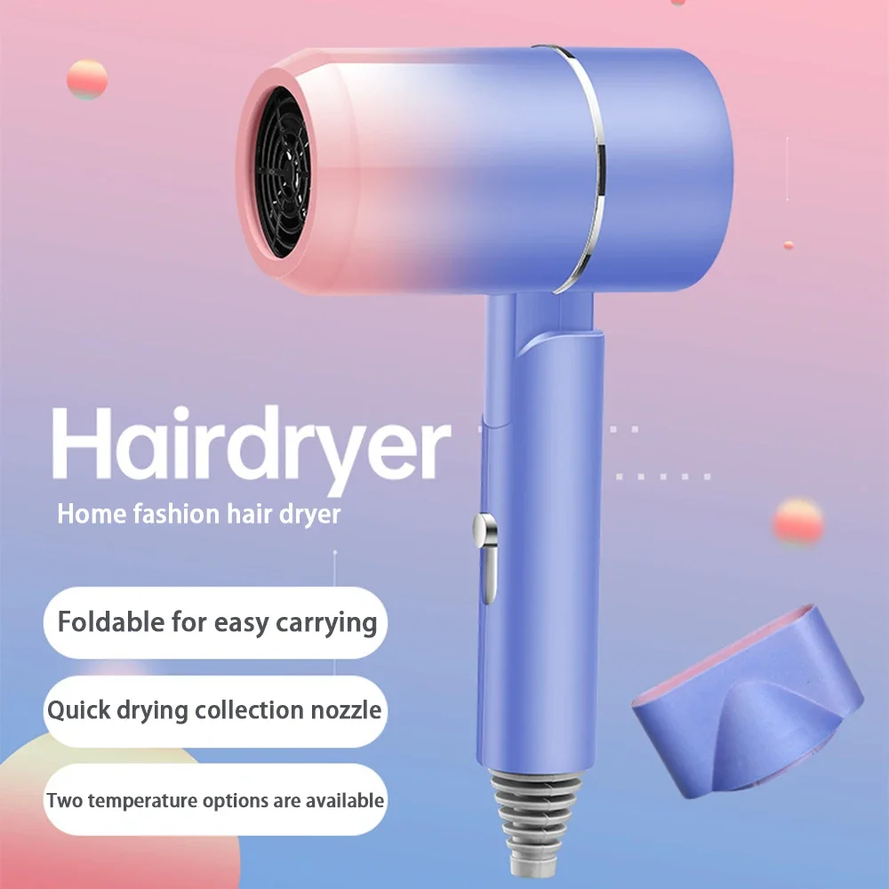 Foldable Hair Dryer Portable Hot Air Anion Fashion Hair Care Wind Speed Adjustment Barber Shop Household Appliances