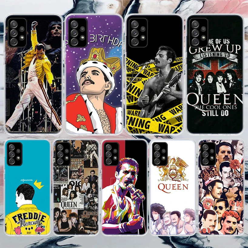 Rock Funky Freddie Mercury Queen Soft Phone Case For Samsung Galaxy A14 A13 A12 A15 A54 A53 A52 A55 A34 A33 A32 A35 A24 A23 A22 