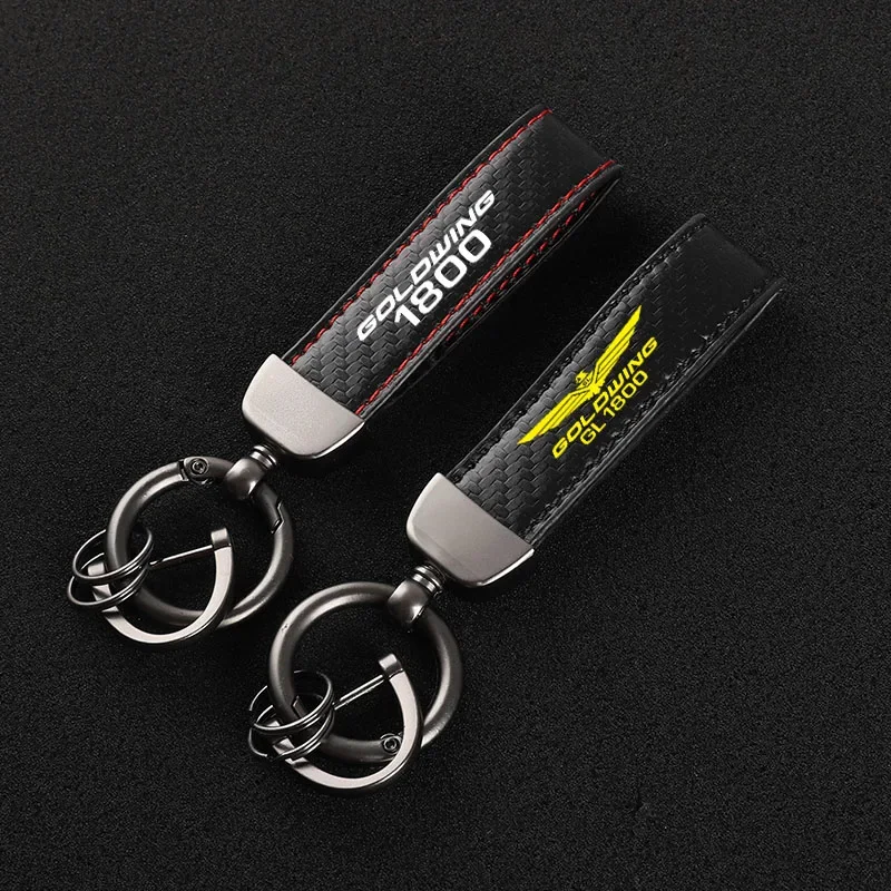 Leather Motorcycle keychain Horseshoe Buckle Jewelry for Honda Goldwing 1800 GL1800 F6B 2002-2017 Accessories