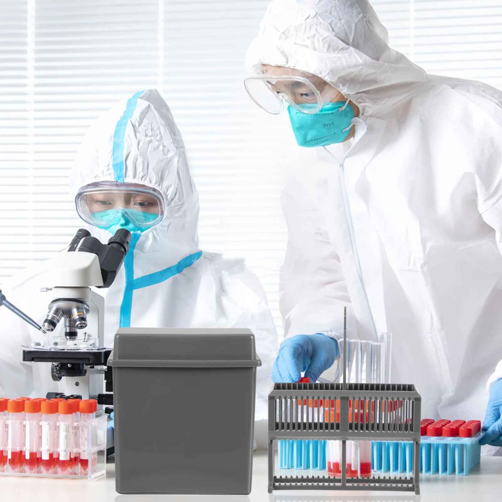 

1Set Plastic Slides Staining Rack Staining Jar Microscope Slide Holder for Laboratory Teaching Research Use Slides Storage Rack