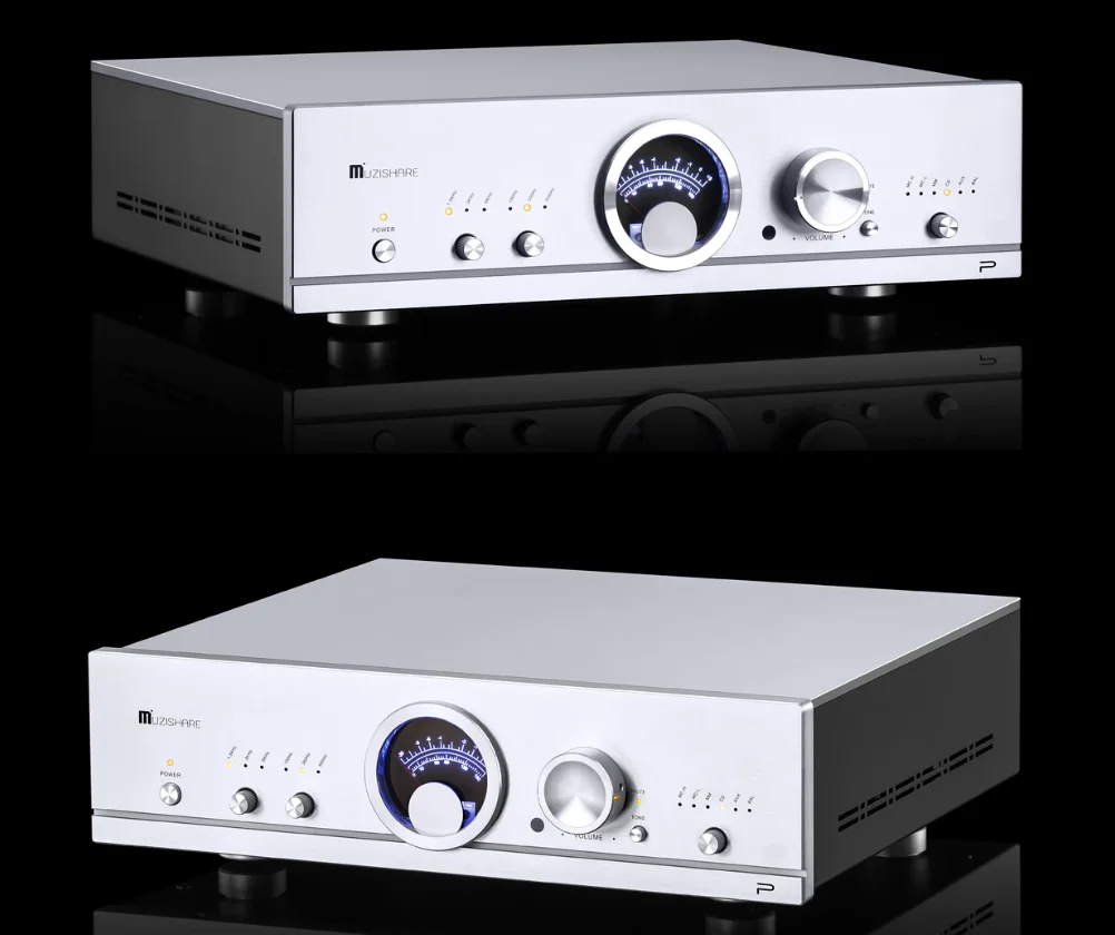 MUZISHARE R90 Tube Preamplifier 12AX7/6KE8/12DT5/17BE3 Tube, Fully Balanced, Phono, Frequency Adjustment, with Remote Control
