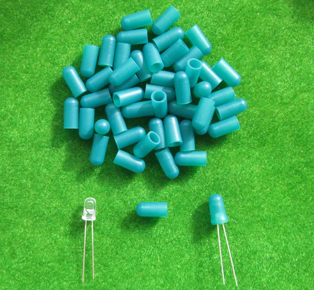 

100pcs Green Rubber Caps Covers for 5mm Grain of Wheat Bulbs LEDs NEW XPT02G