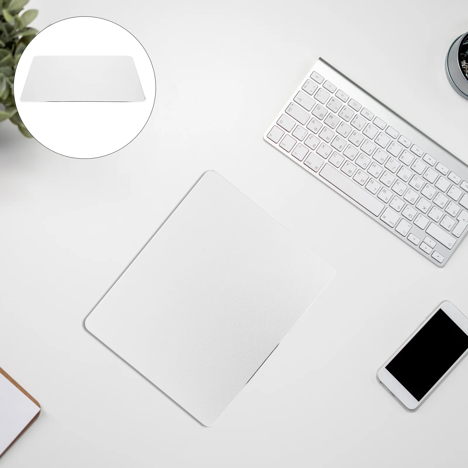 

Premium Square Aluminum Mouse Pad Double Sided Desktop Mat for Computer Gaming Office Work Efficiently Smooth Metal Mouse Mat