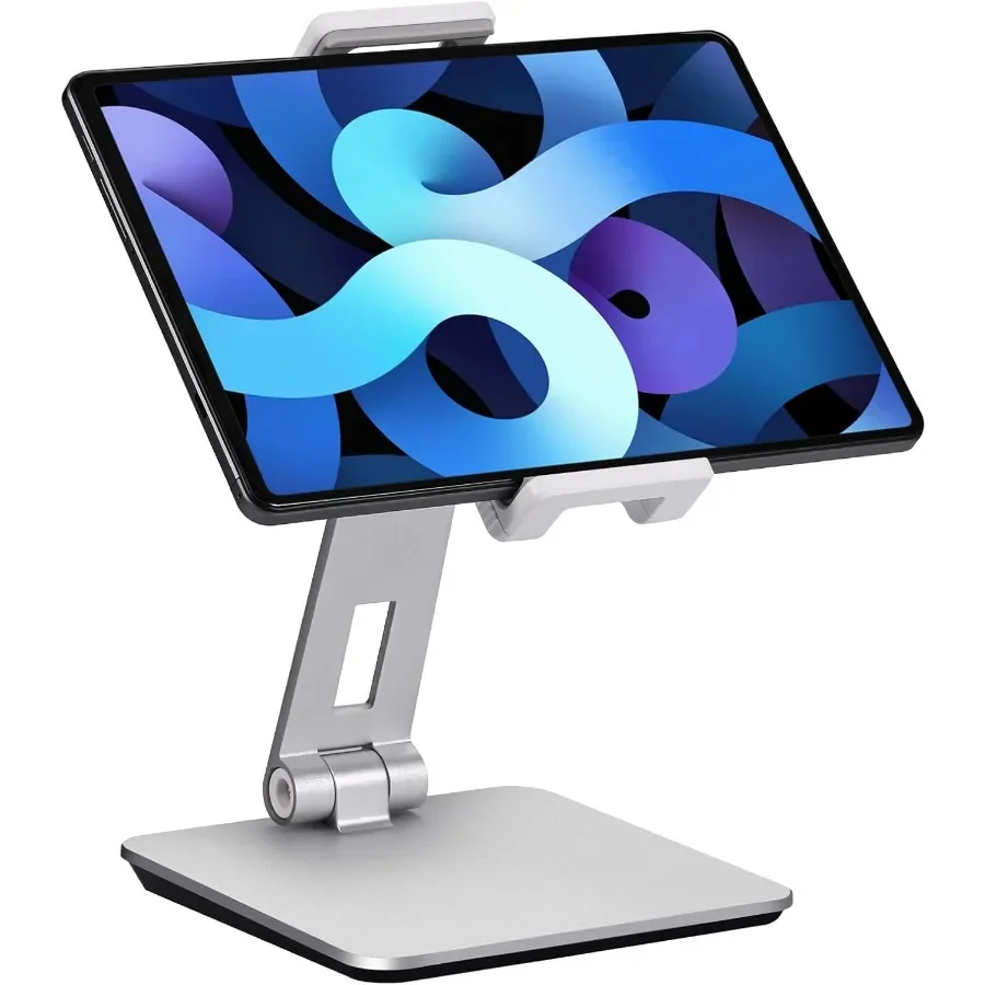 

Подставка для планшета Регулируемая складная поворотная на 360° тяжелая алюминиевая подставка для планшета для стола, совместимая с iPad Pro Air Mini Galaxy Tab
