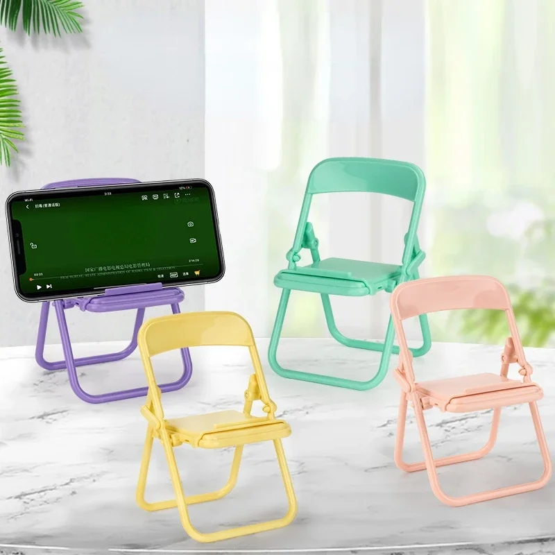 Universal Mobile Phone Accessories Foldable Chair Shape Mini Desktop Phone Holder Phone Stand
