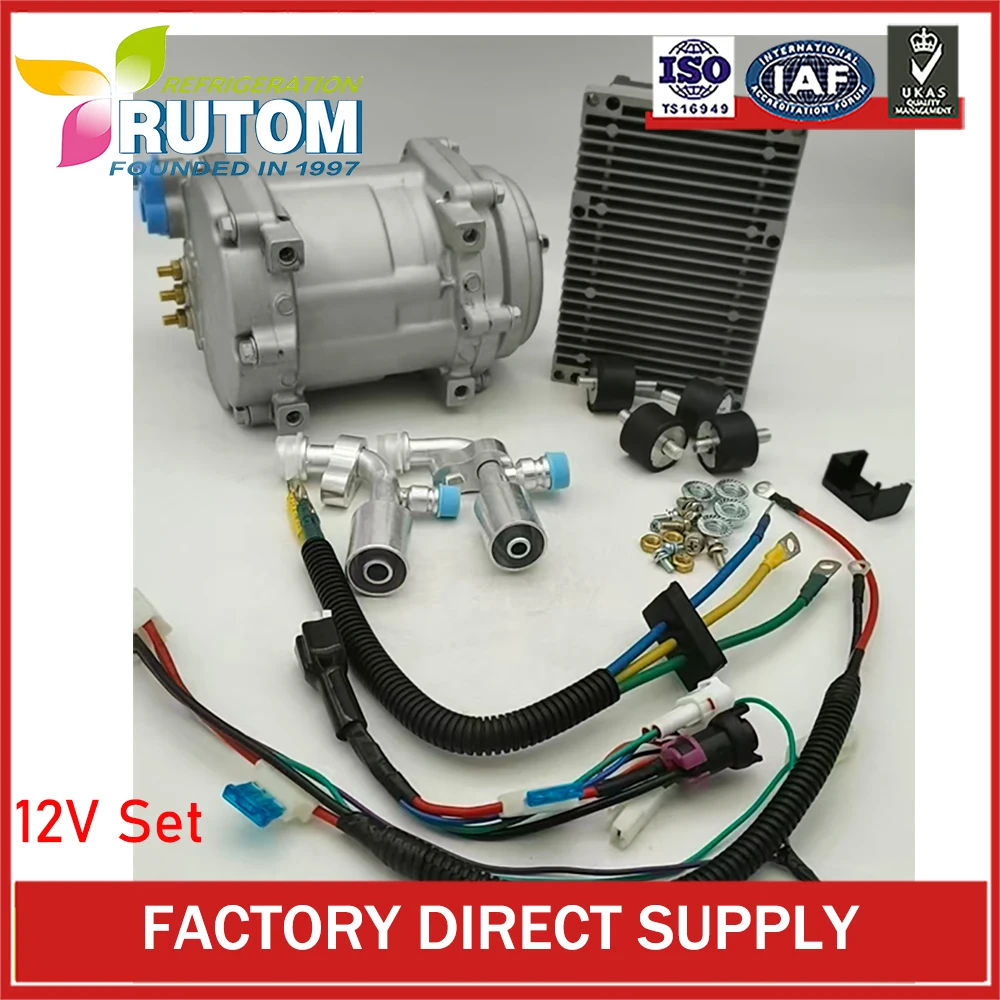 24V DC Electric Air Conditioning Compressor R134a 2200W Comes with a mounting bracket ，DC compressor for vehicle RL23-024 FT02-Y