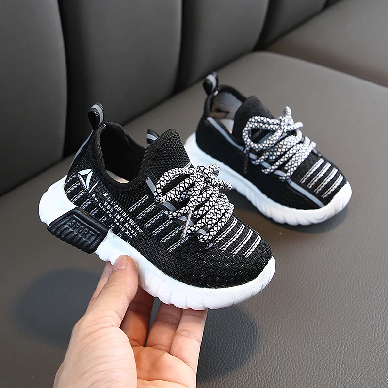 

Children's Shoes Girls Boys Sports Shoes Girls Flying Woven Breathable Mesh Shoes Fashion Internet Celebrities Shoes