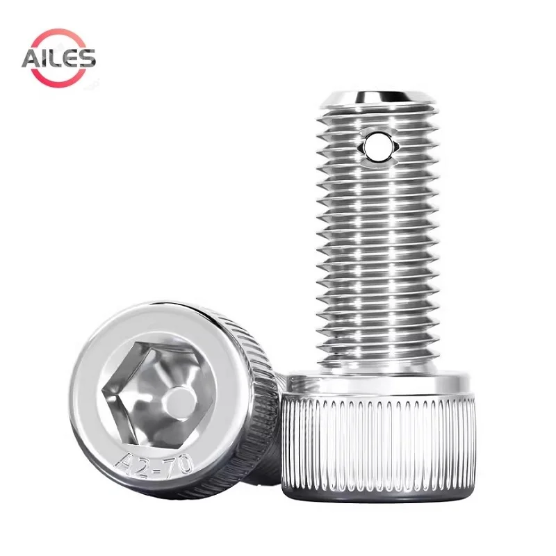 

304 Stainless Steel M6 M8 M10 M12 M14 M16 Hexagon Socket Cap Head Screws with Drilled Hole Tails Free Cotter Pins