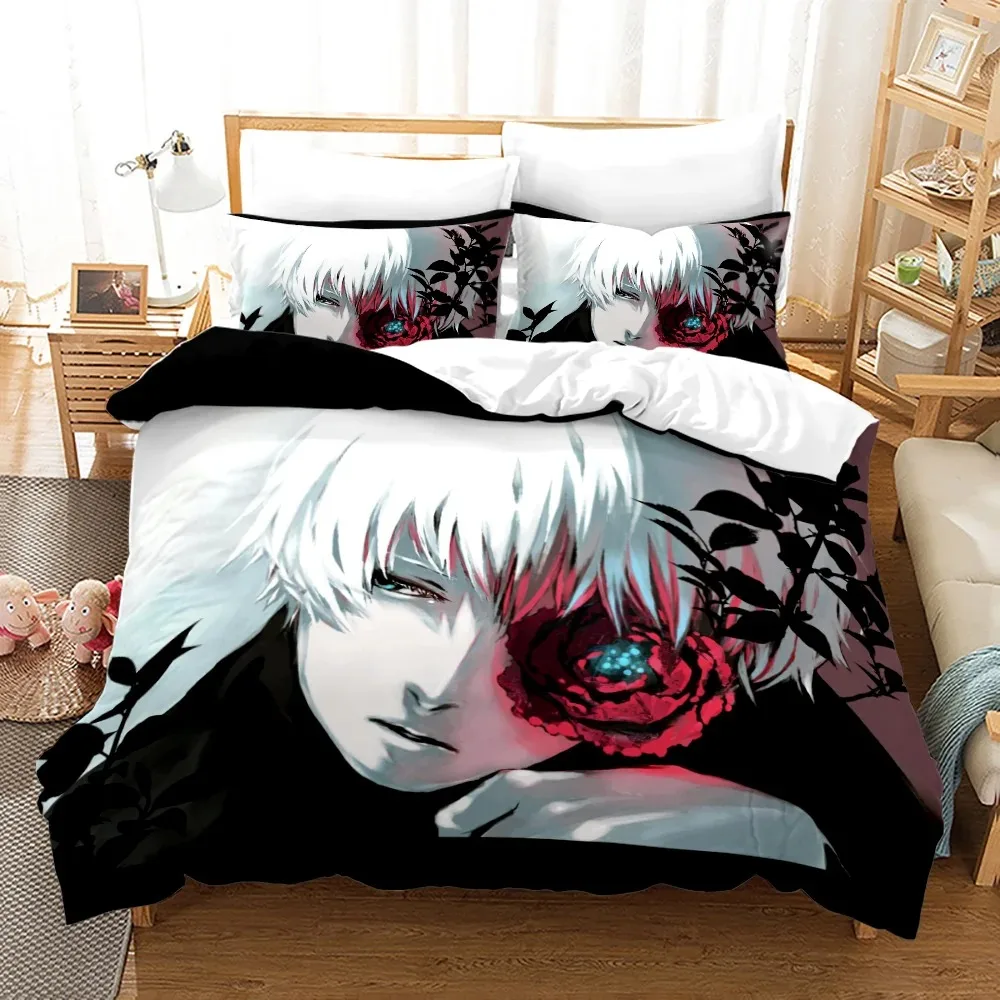 2014 Tokyo Ghoul Bedding Set Single Twin Full Queen King Size Hip Hop Anime Bed Set Teenager Bedroom Duvetcover Sets 3D Print 02